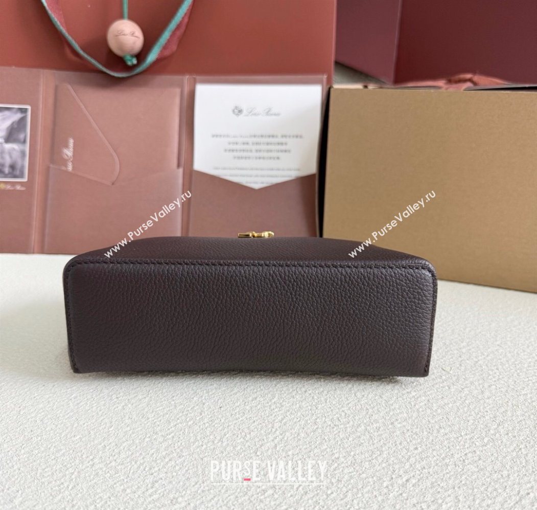 Loro Piana LP Extra Pocket Pouch L19 in Grained Calfskin Coffee 2025 (YY-250625048)
