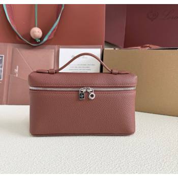 Loro Piana LP Extra Pocket Pouch L19 in Grained Calfskin Brick 2025 (YY-250625049)