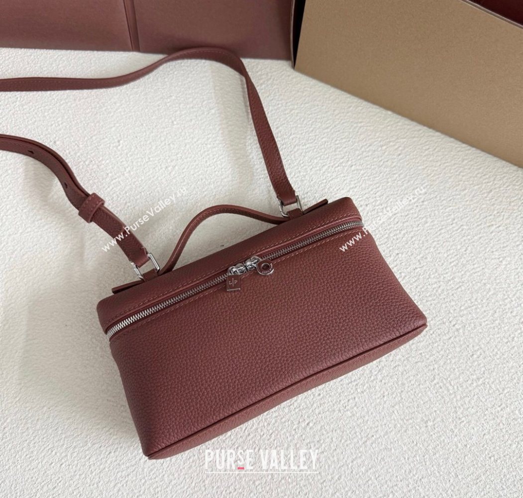 Loro Piana LP Extra Pocket Pouch L19 in Grained Calfskin Brick 2025 (YY-250625049)