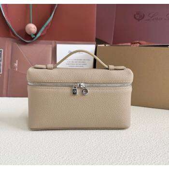Loro Piana LP Extra Pocket Pouch L19 in Grained Calfskin Beige/Silver 2025 (YY-250625051)