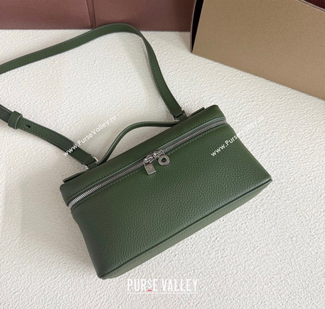 Loro Piana LP Extra Pocket Pouch L19 in Grained Calfskin Moss Green 2025 (YY-250625052)