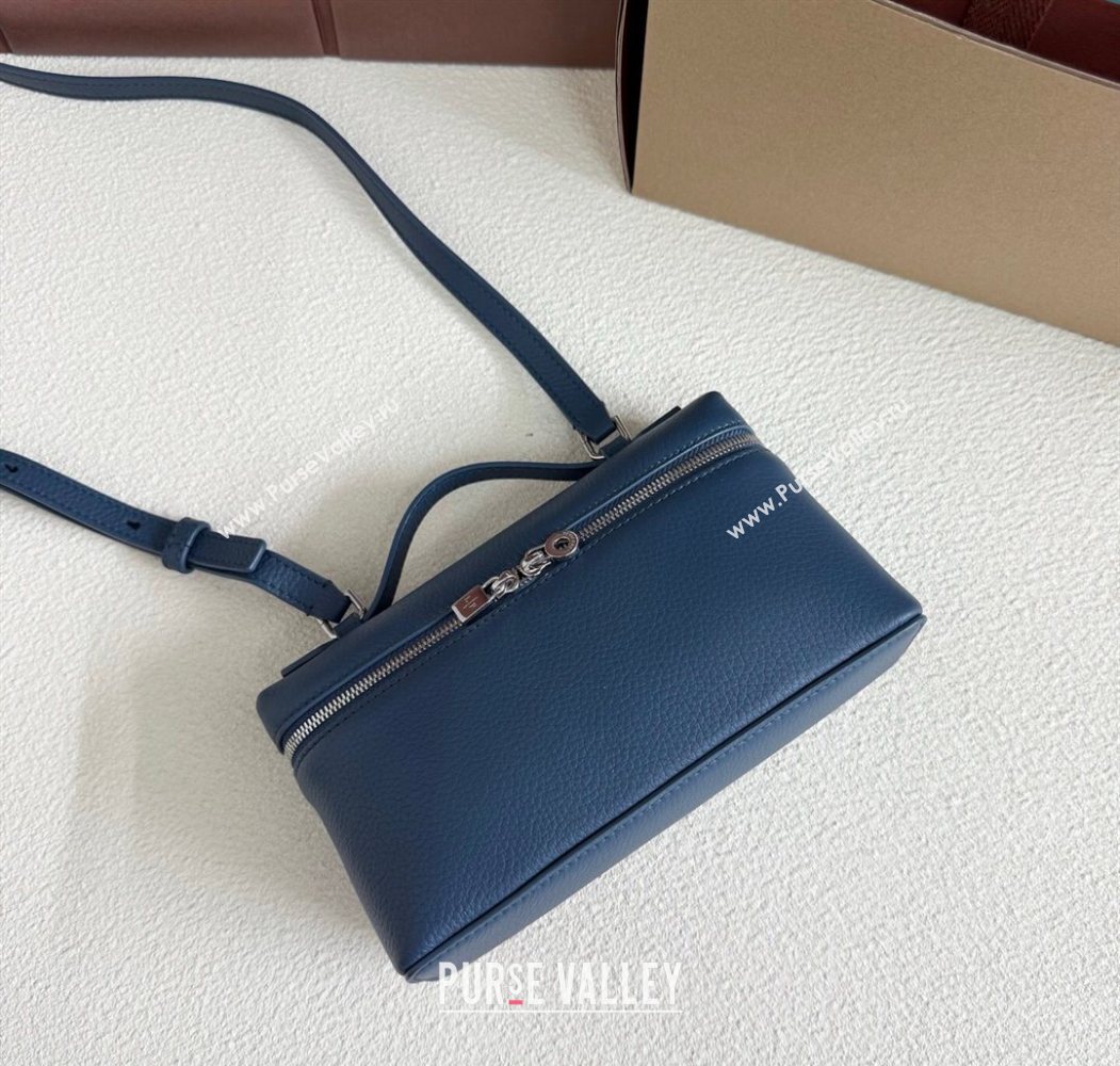 Loro Piana LP Extra Pocket Pouch L19 in Grained Calfskin Iris Blue 2025 (YY-250625038)