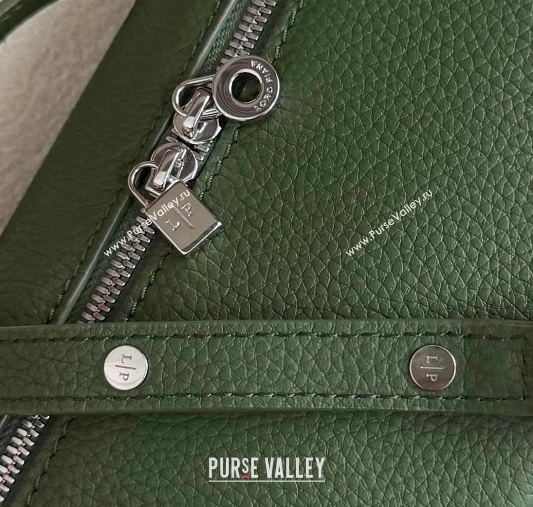 Loro Piana LP Extra Pocket Pouch L19 in Grained Calfskin Moss Green 2025 (YY-250625052)
