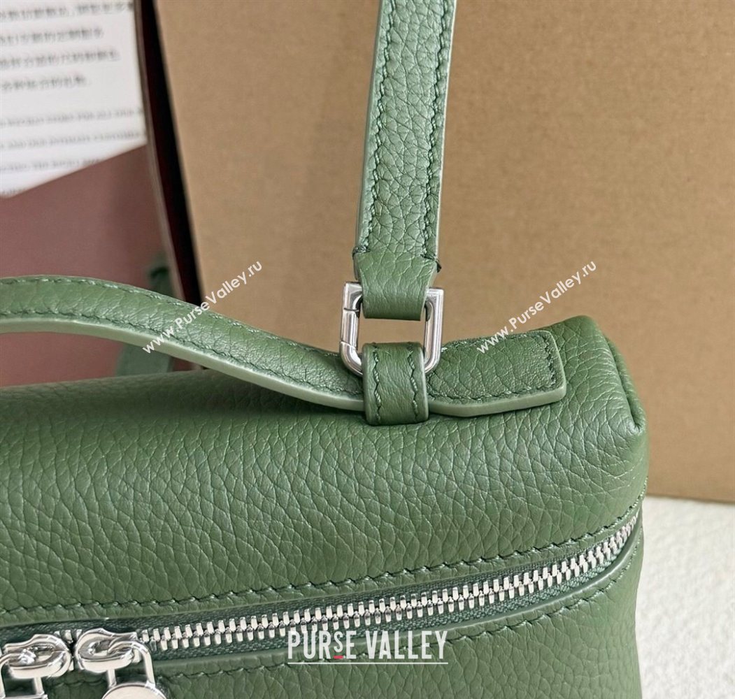 Loro Piana LP Extra Pocket Pouch L19 in Grained Calfskin Moss Green 2025 (YY-250625052)