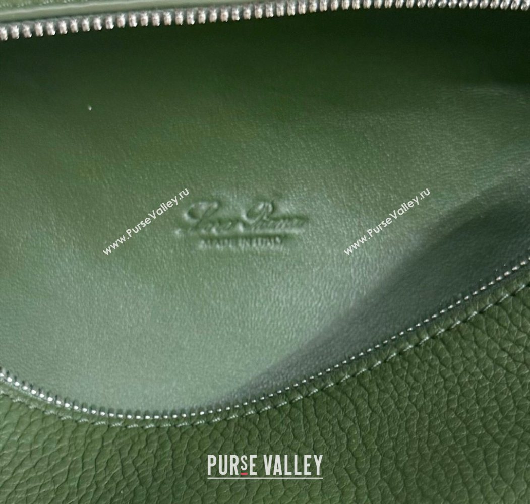 Loro Piana LP Extra Pocket Pouch L19 in Grained Calfskin Moss Green 2025 (YY-250625052)
