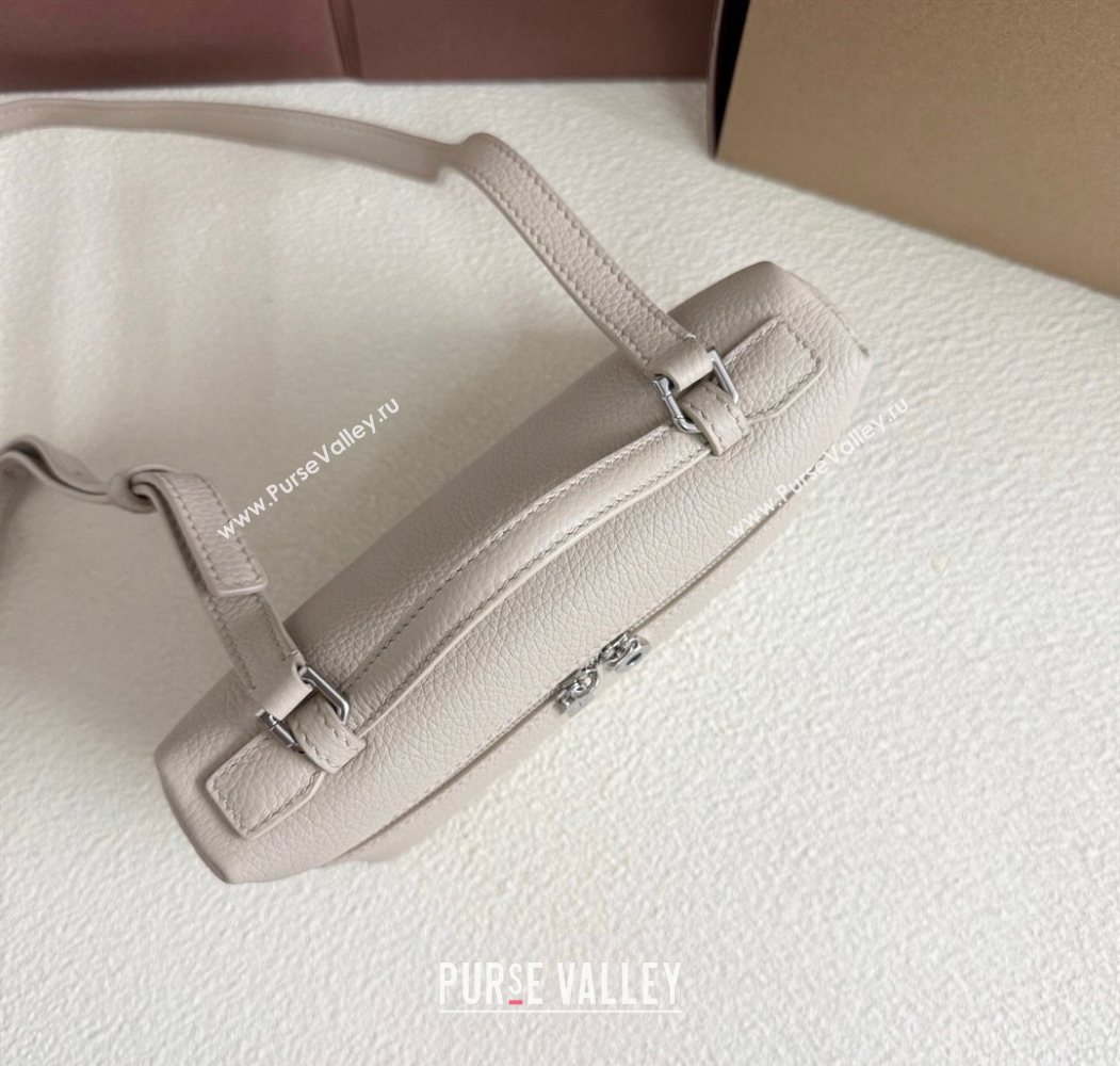 Loro Piana LP Extra Pocket Pouch L19 in Grained Calfskin Light Grey 2025 (YY-250625053)