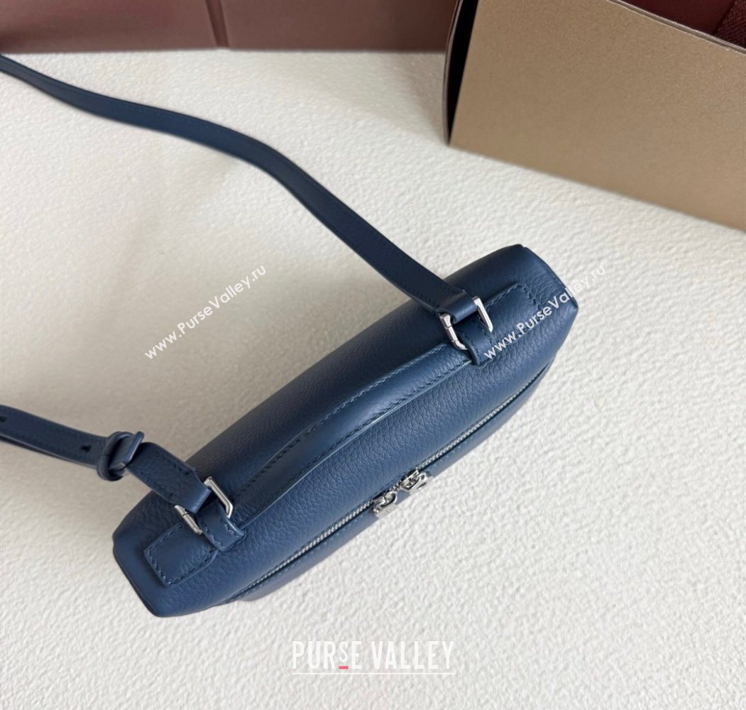 Loro Piana LP Extra Pocket Pouch L19 in Grained Calfskin Iris Blue 2025 (YY-250625038)