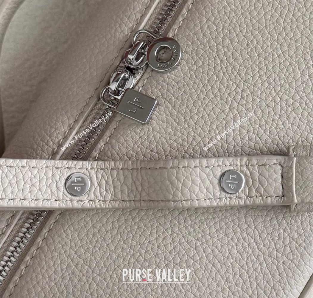Loro Piana LP Extra Pocket Pouch L19 in Grained Calfskin Light Grey 2025 (YY-250625053)