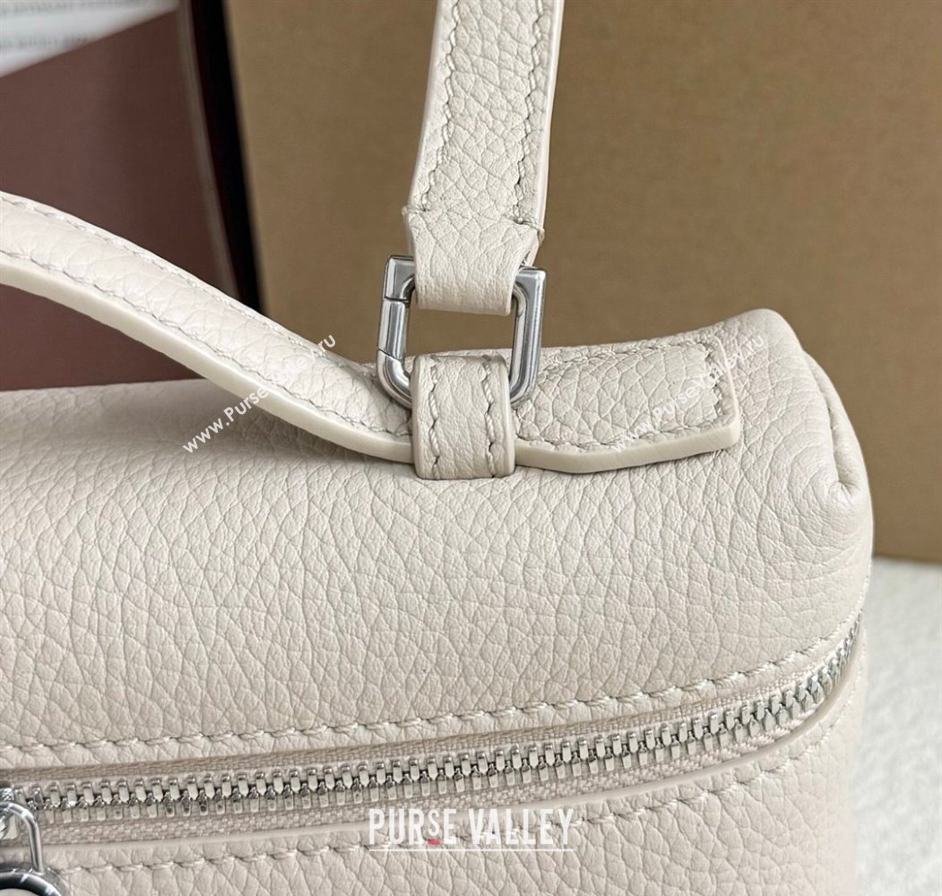 Loro Piana LP Extra Pocket Pouch L19 in Grained Calfskin Light Grey 2025 (YY-250625053)
