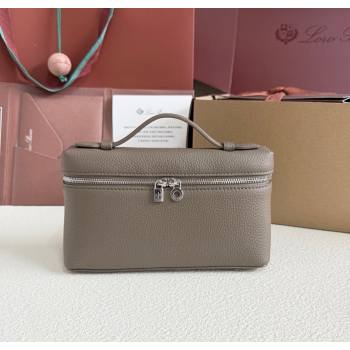 Loro Piana LP Extra Pocket Pouch L19 in Grained Calfskin Taupe Grey 2025 (YY-250625054)