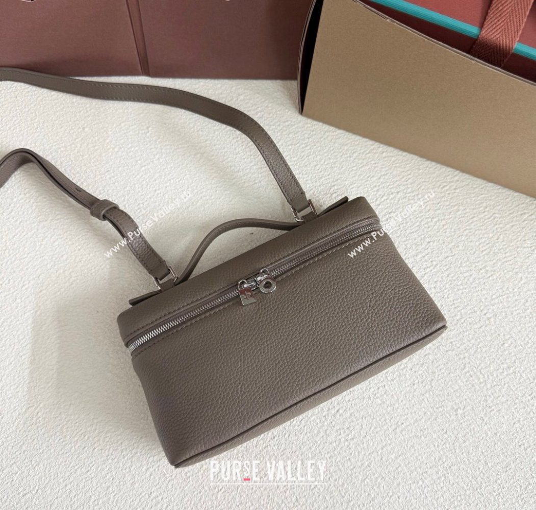 Loro Piana LP Extra Pocket Pouch L19 in Grained Calfskin Taupe Grey 2025 (YY-250625054)