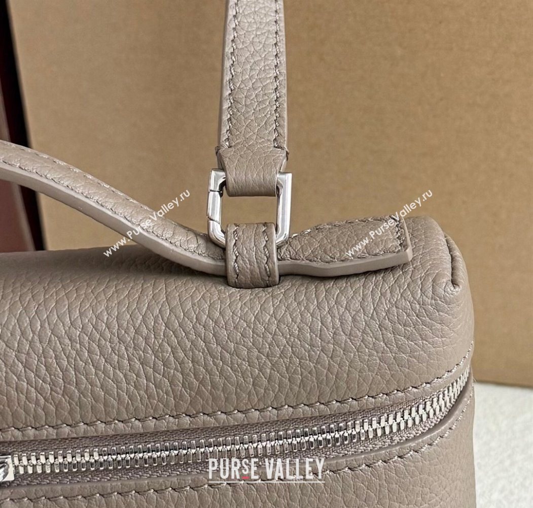 Loro Piana LP Extra Pocket Pouch L19 in Grained Calfskin Taupe Grey 2025 (YY-250625054)