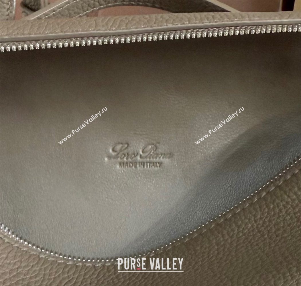 Loro Piana LP Extra Pocket Pouch L19 in Grained Calfskin Taupe Grey 2025 (YY-250625054)