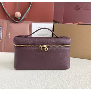 Loro Piana LP Extra Pocket Pouch L19 in Grained Calfskin Ormosia 2025 (YY-250625055)