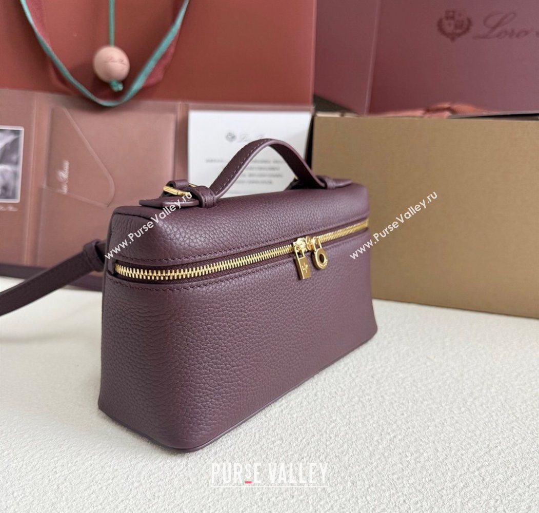 Loro Piana LP Extra Pocket Pouch L19 in Grained Calfskin Ormosia 2025 (YY-250625055)