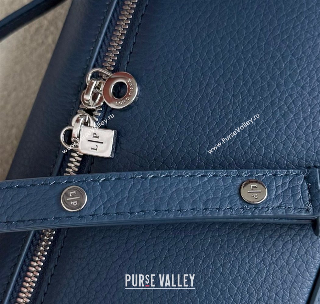 Loro Piana LP Extra Pocket Pouch L19 in Grained Calfskin Iris Blue 2025 (YY-250625038)
