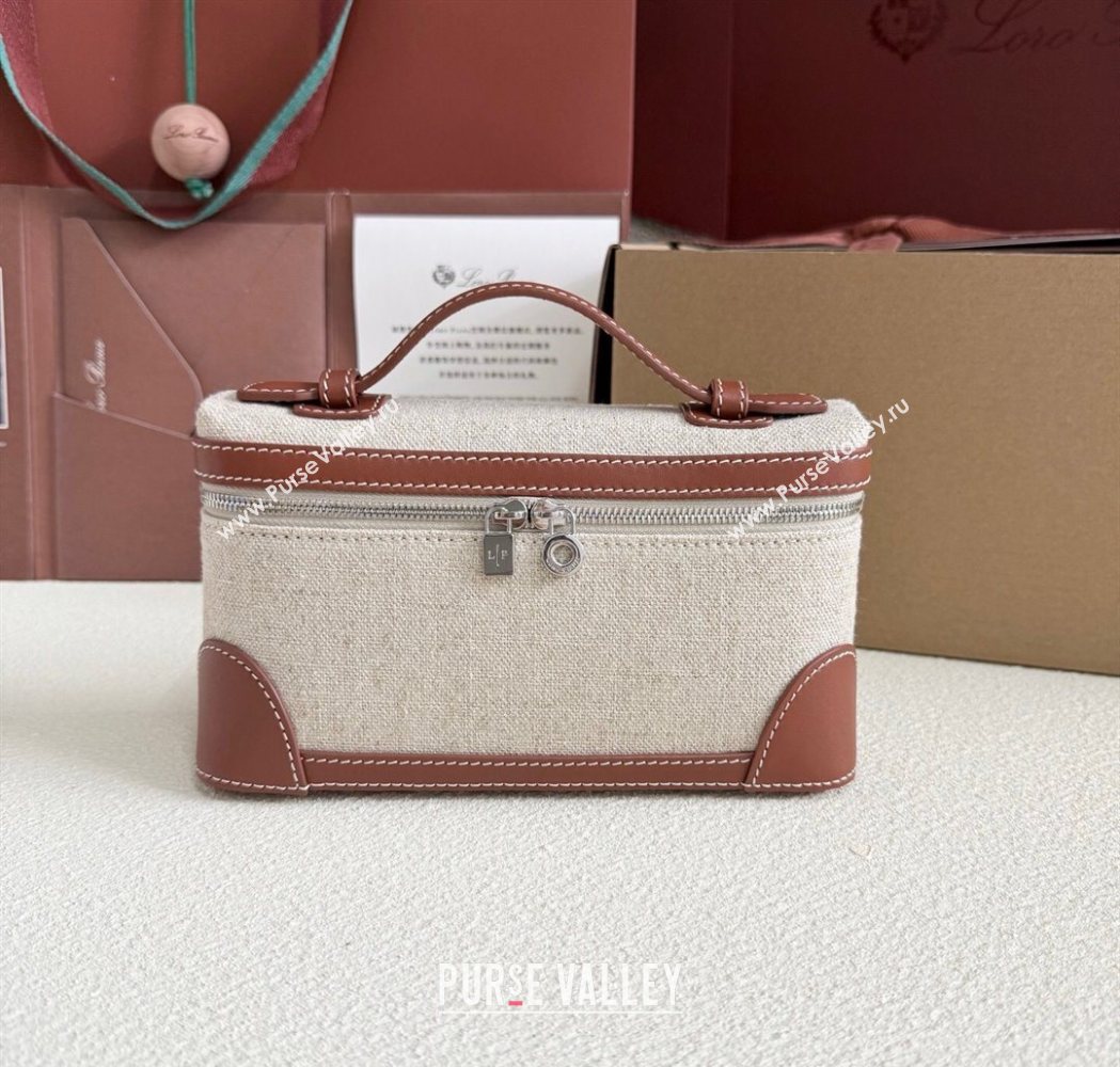 Loro Piana LP Extra Pocket Pouch L19 in Cotton Linen Brown 2025 (YY-250625060)