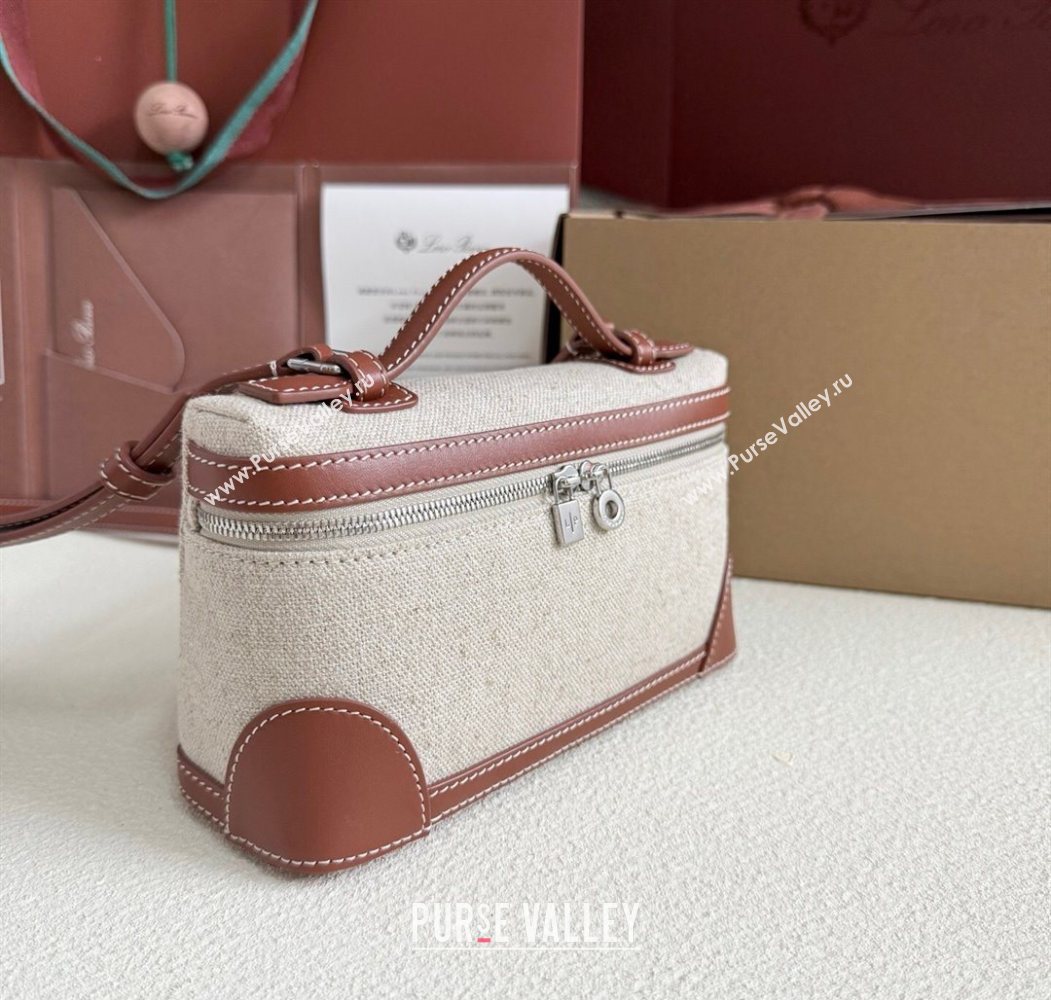 Loro Piana LP Extra Pocket Pouch L19 in Cotton Linen Brown 2025 (YY-250625060)