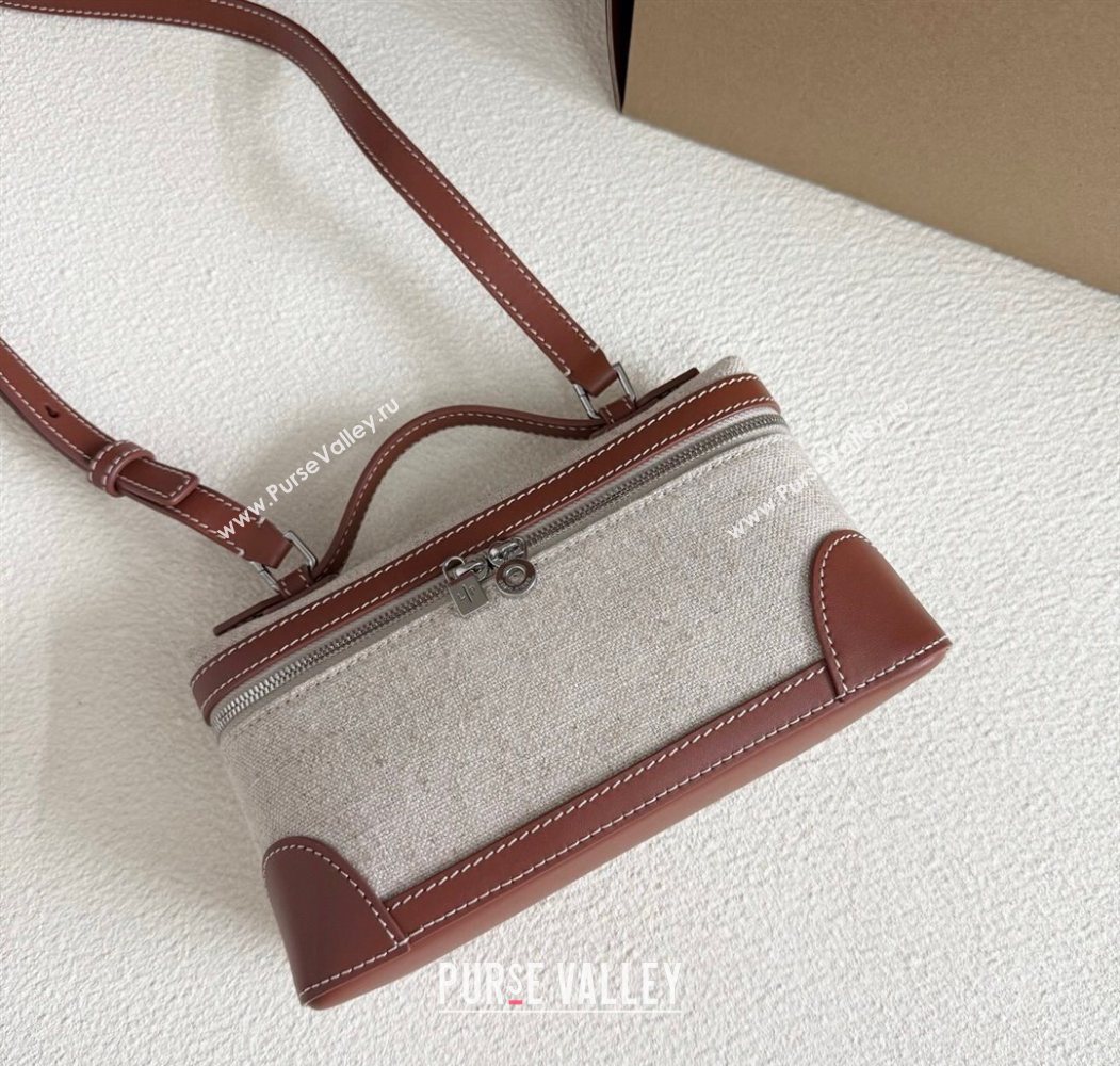 Loro Piana LP Extra Pocket Pouch L19 in Cotton Linen Brown 2025 (YY-250625060)