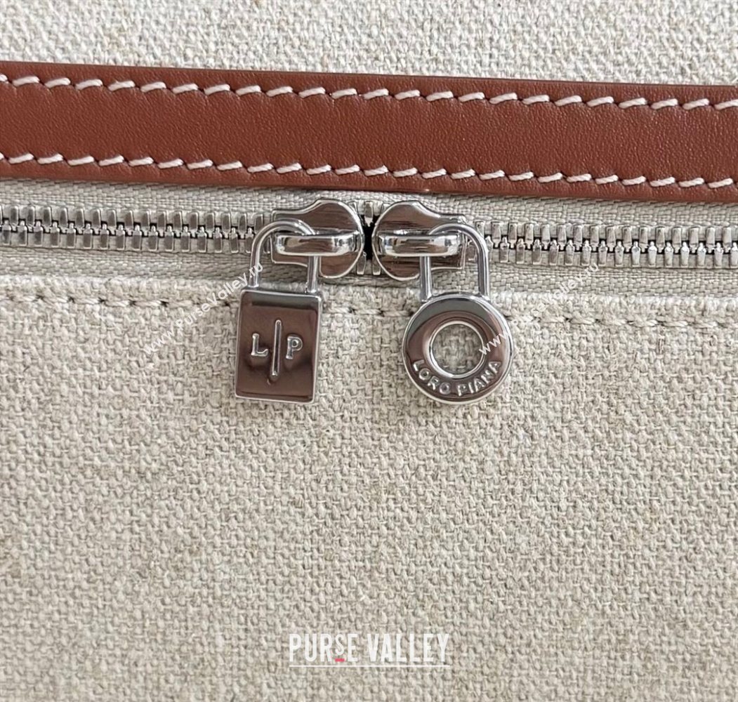 Loro Piana LP Extra Pocket Pouch L19 in Cotton Linen Brown 2025 (YY-250625060)