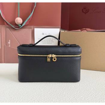 Loro Piana LP Extra Pocket Pouch L19 in Grained Calfskin Black/Gold 2025 (YY-250625061)