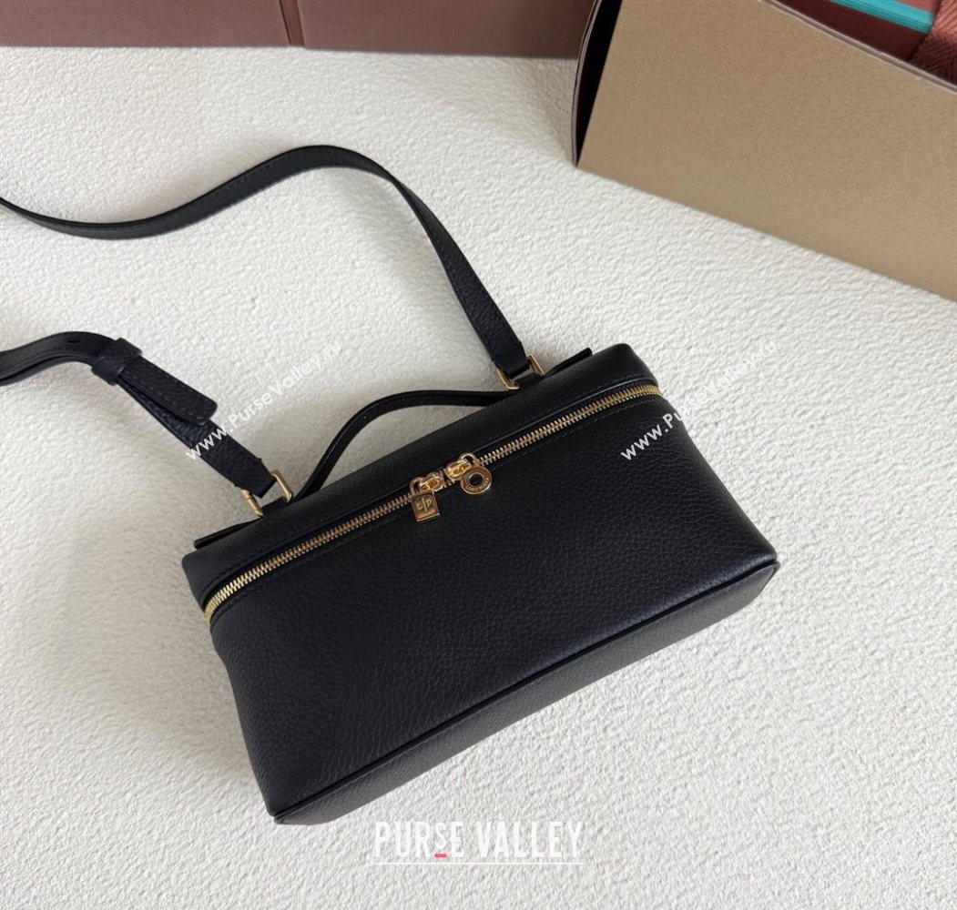 Loro Piana LP Extra Pocket Pouch L19 in Grained Calfskin Black/Gold 2025 (YY-250625061)