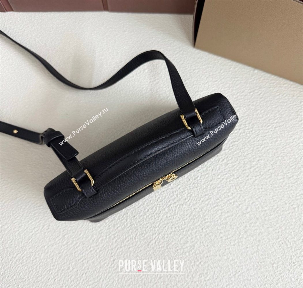 Loro Piana LP Extra Pocket Pouch L19 in Grained Calfskin Black/Gold 2025 (YY-250625061)