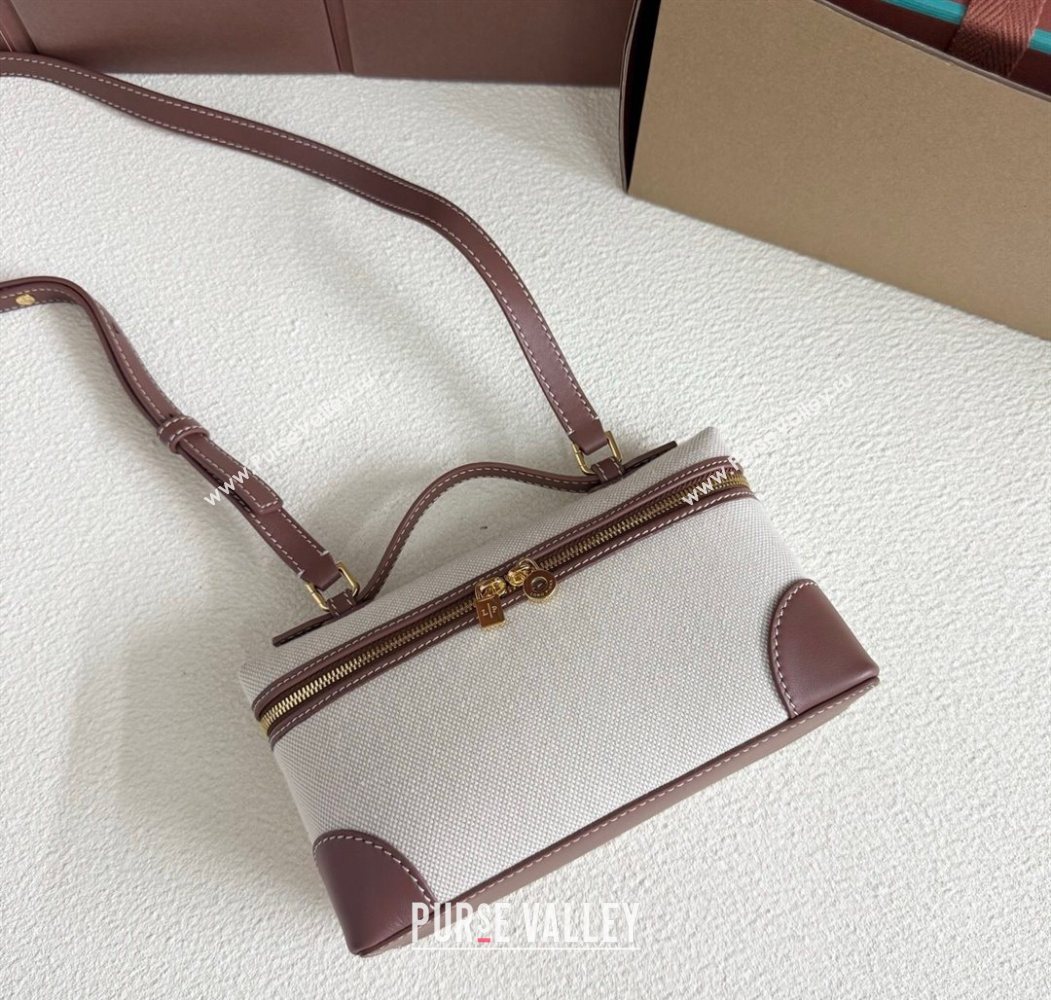 Loro Piana LP Extra Pocket Pouch L19 in Canvas and Leather Brown 2025 (YY-250625062)