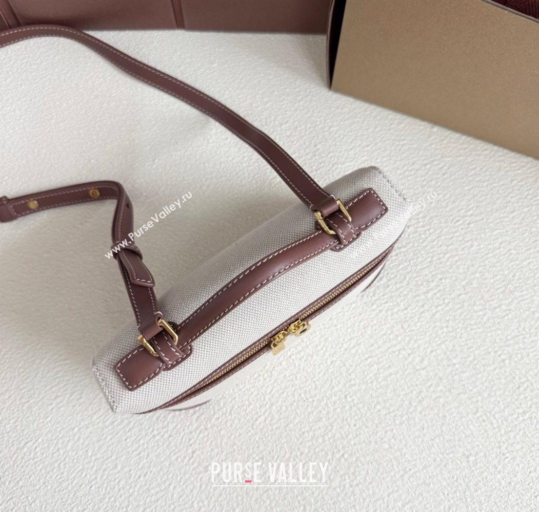 Loro Piana LP Extra Pocket Pouch L19 in Canvas and Leather Brown 2025 (YY-250625062)