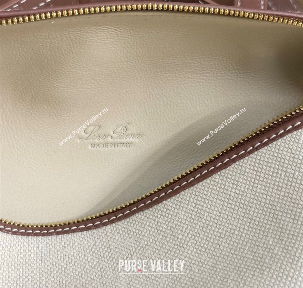 Loro Piana LP Extra Pocket Pouch L19 in Canvas and Leather Brown 2025 (YY-250625062)