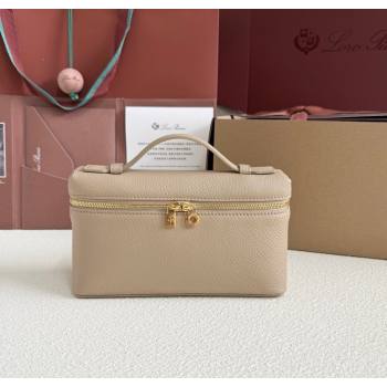 Loro Piana LP Extra Pocket Pouch L19 in Grained Calfskin Beige/Gold 2025 (YY-250625064)