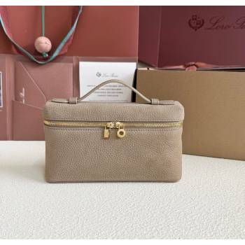 Loro Piana LP Extra Pocket Pouch L19 in Suede Taupe Grey 2025 (YY-250625065)