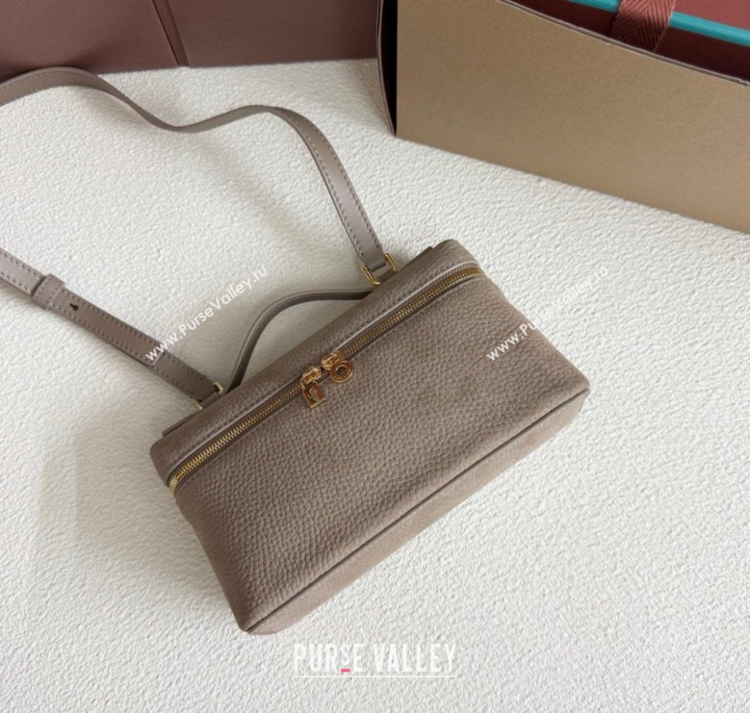 Loro Piana LP Extra Pocket Pouch L19 in Suede Taupe Grey 2025 (YY-250625065)