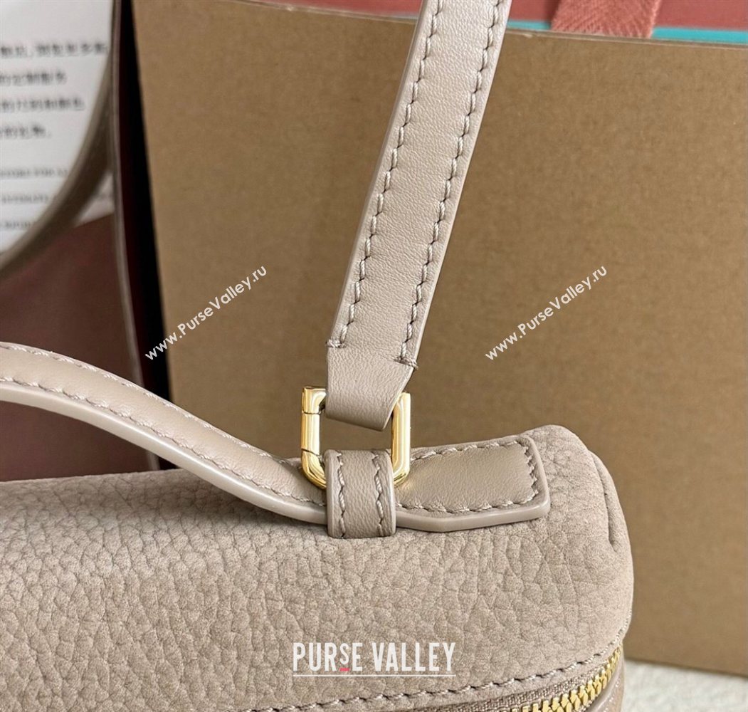 Loro Piana LP Extra Pocket Pouch L19 in Suede Taupe Grey 2025 (YY-250625065)