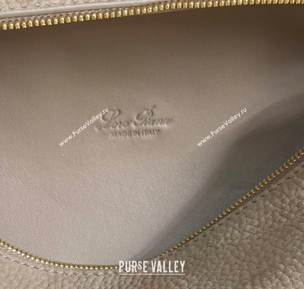 Loro Piana LP Extra Pocket Pouch L19 in Suede Taupe Grey 2025 (YY-250625065)