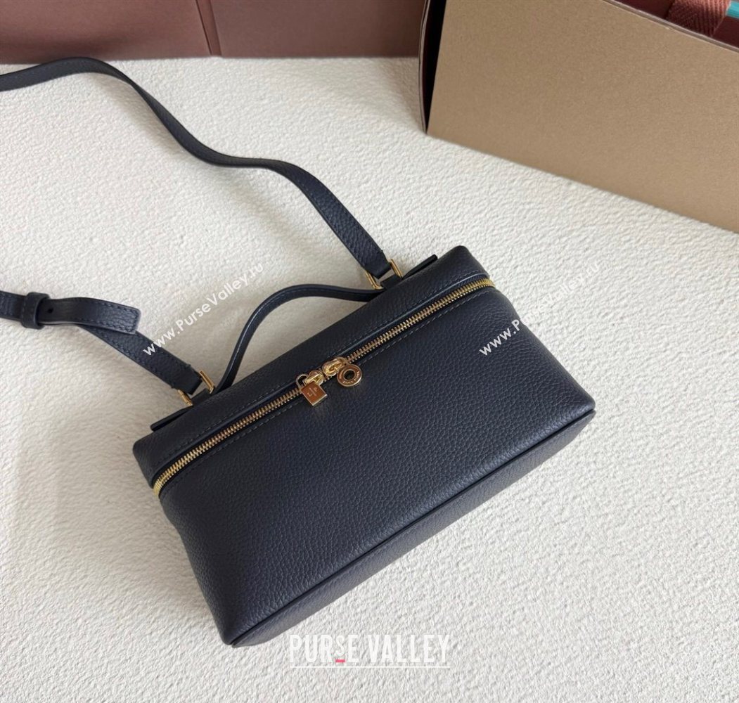 Loro Piana LP Extra Pocket Pouch L19 in Grained Calfskin Dark Blue 2025 (YY-250625066)