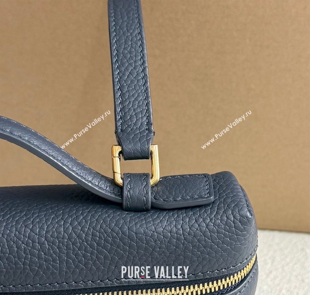 Loro Piana LP Extra Pocket Pouch L19 in Grained Calfskin Dark Blue 2025 (YY-250625066)