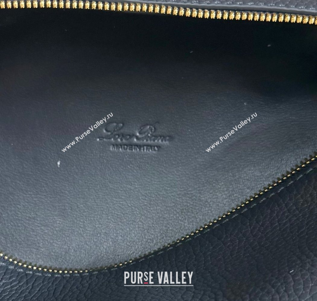Loro Piana LP Extra Pocket Pouch L19 in Grained Calfskin Dark Blue 2025 (YY-250625066)