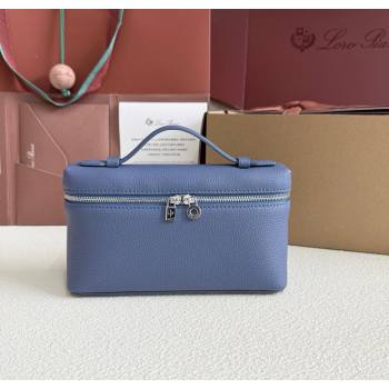 Loro Piana LP Extra Pocket Pouch L19 in Grained Calfskin Indigo Blue 2025 (YY-250625067)