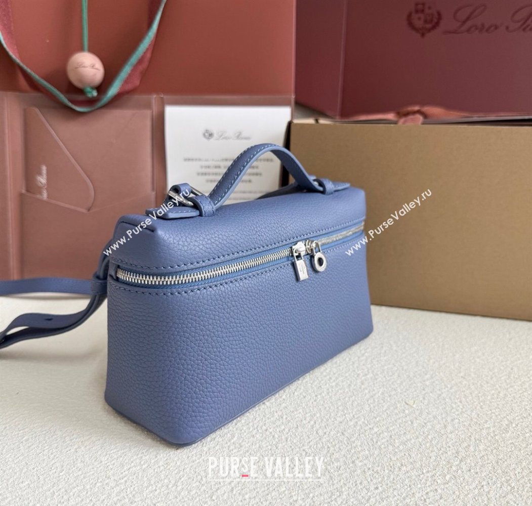 Loro Piana LP Extra Pocket Pouch L19 in Grained Calfskin Indigo Blue 2025 (YY-250625067)