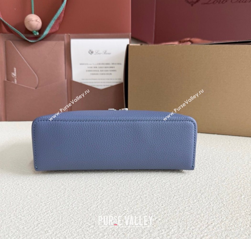 Loro Piana LP Extra Pocket Pouch L19 in Grained Calfskin Indigo Blue 2025 (YY-250625067)