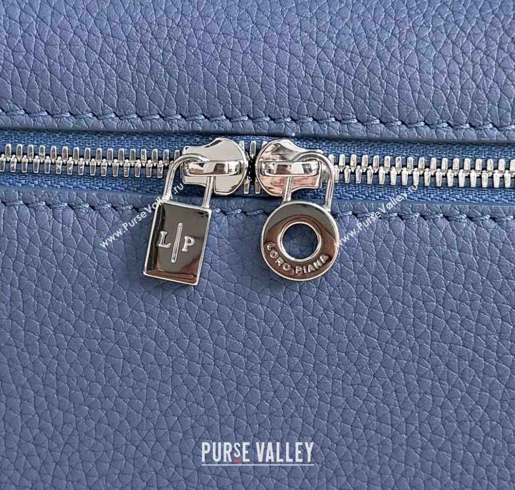 Loro Piana LP Extra Pocket Pouch L19 in Grained Calfskin Indigo Blue 2025 (YY-250625067)