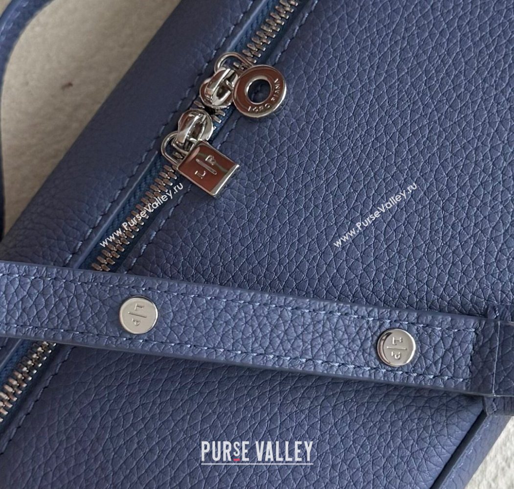 Loro Piana LP Extra Pocket Pouch L19 in Grained Calfskin Indigo Blue 2025 (YY-250625067)