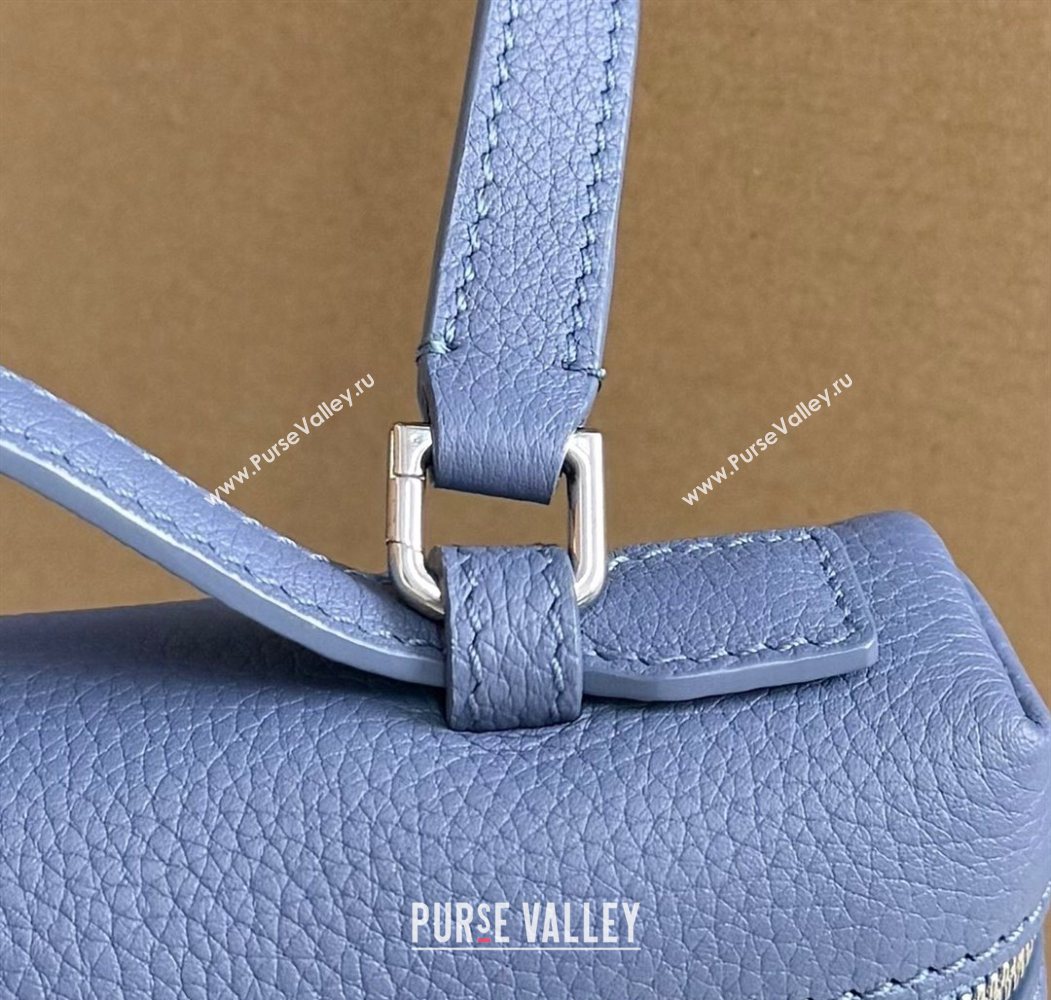 Loro Piana LP Extra Pocket Pouch L19 in Grained Calfskin Indigo Blue 2025 (YY-250625067)