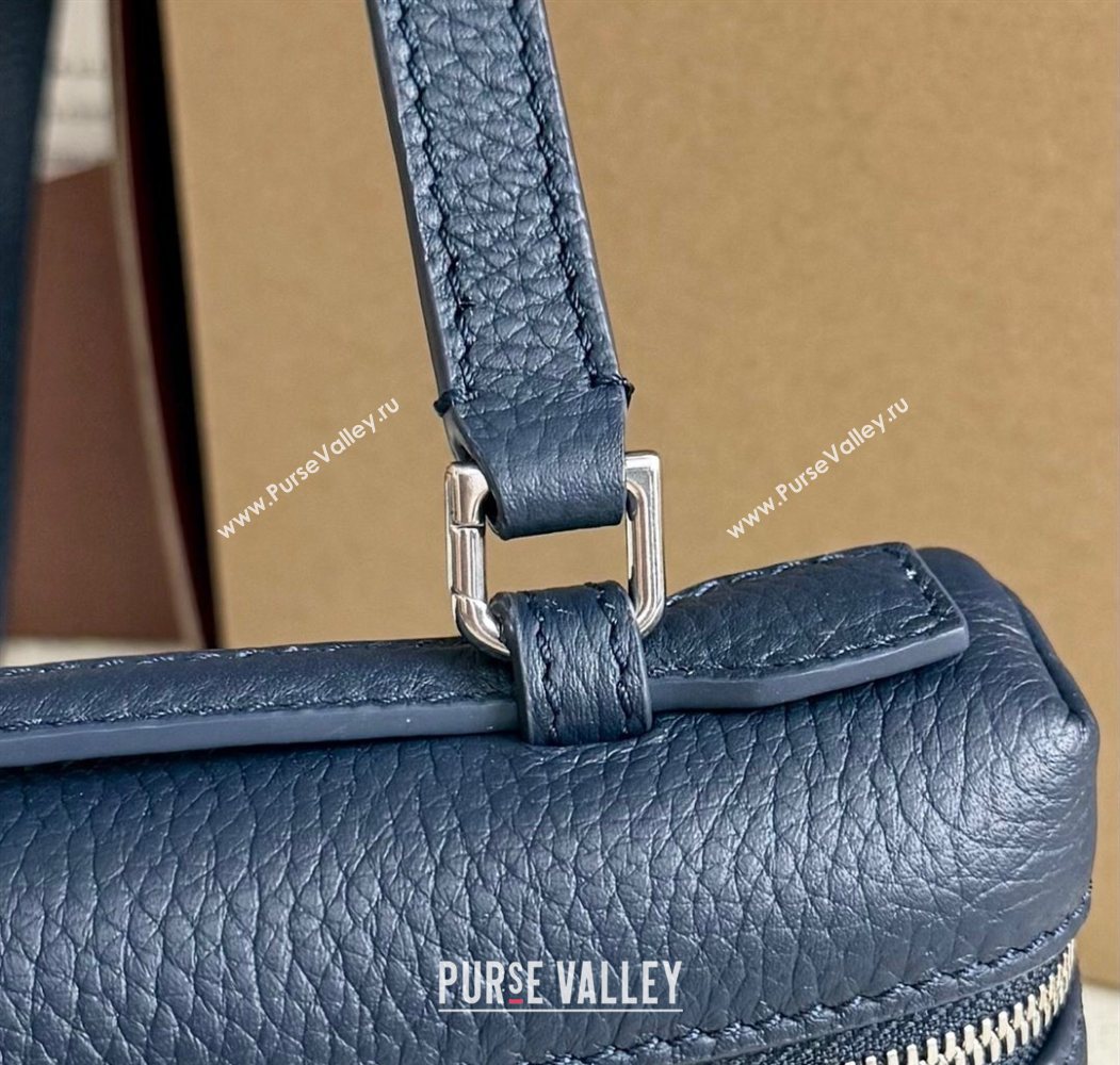 Loro Piana LP Extra Pocket Pouch L19 in Grained Calfskin Midnight Blue 2025 (YY-250625070)