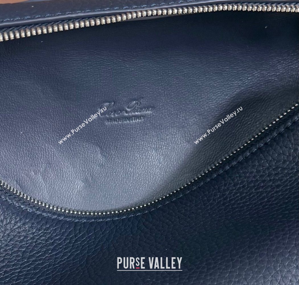 Loro Piana LP Extra Pocket Pouch L19 in Grained Calfskin Midnight Blue 2025 (YY-250625070)