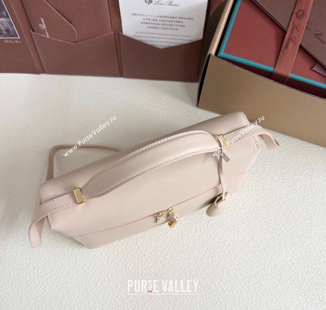 Loro Piana LP Extra Pocket Pouch L27 in Grained Calfskin Cream Honey 2025 (YY-250625072)