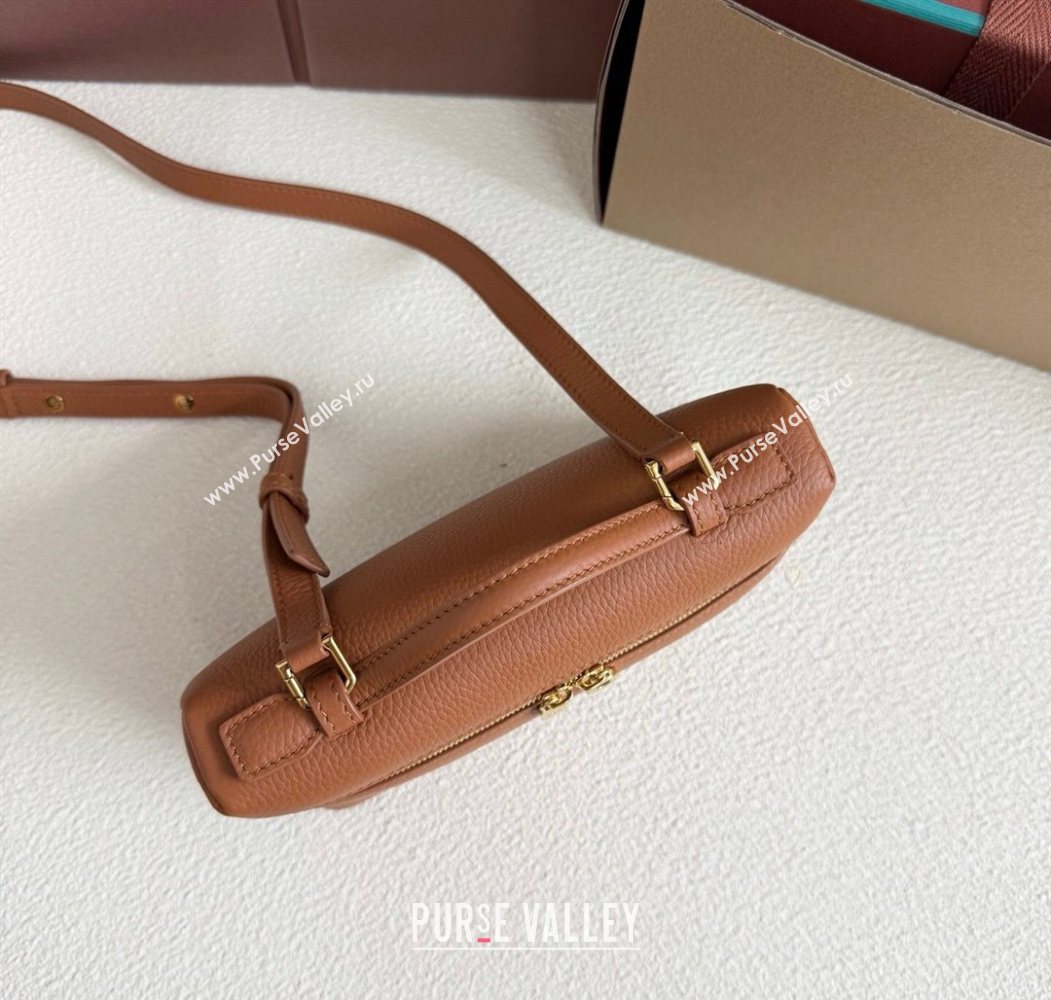 Loro Piana LP Extra Pocket Pouch L19 in Grained Calfskin Tabac Brown/Gold 2025 (YY-250625040)