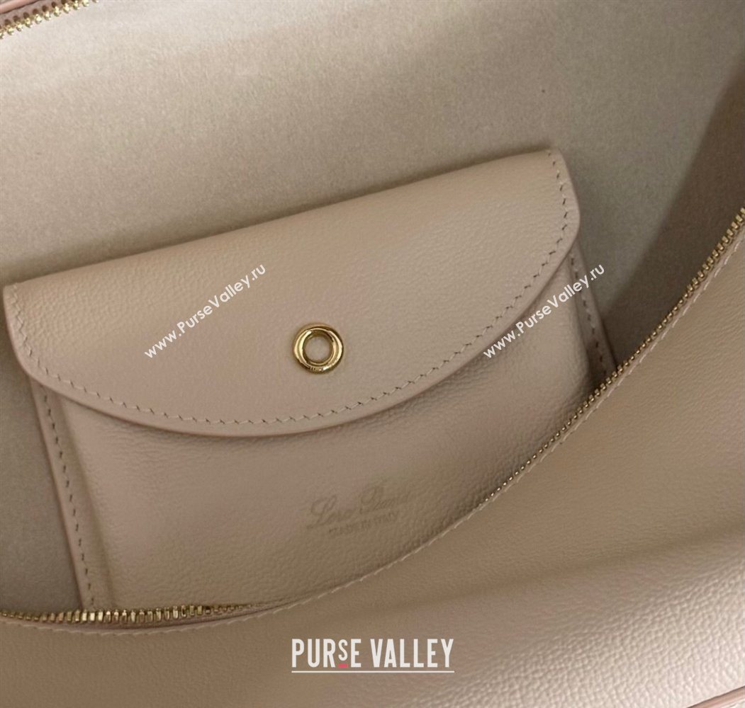 Loro Piana LP Extra Pocket Pouch L27 in Grained Calfskin Cream Honey 2025 (YY-250625072)
