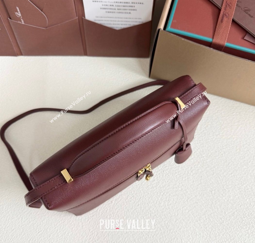 Loro Piana LP Extra Pocket Pouch L27 in Grained Calfskin Ormosia 2025 (YY-250625073)